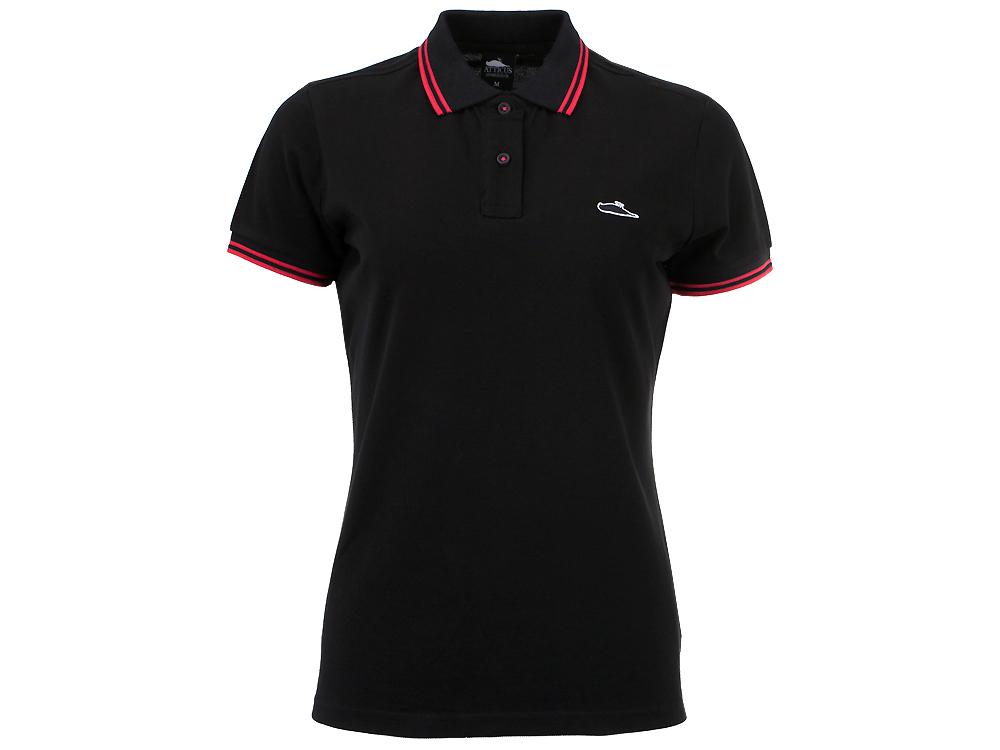 Atticus Clothing - Womens Classic Tipped Polo Black / Red