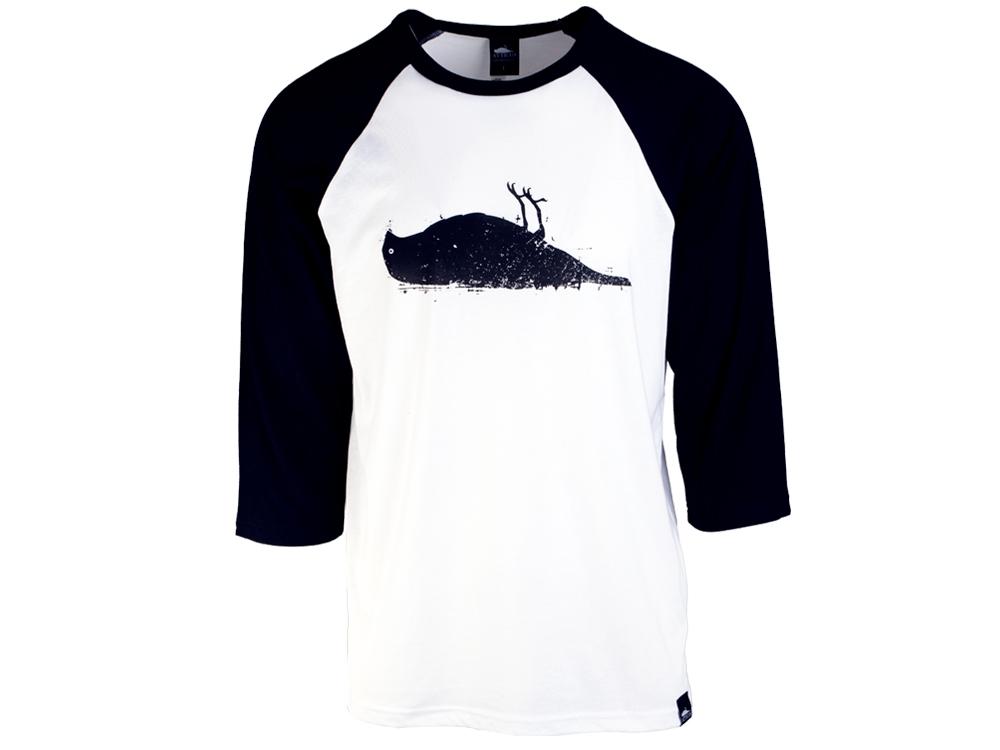 ATCS Vogel Baseball T-Shirt Weiß/Schwarz