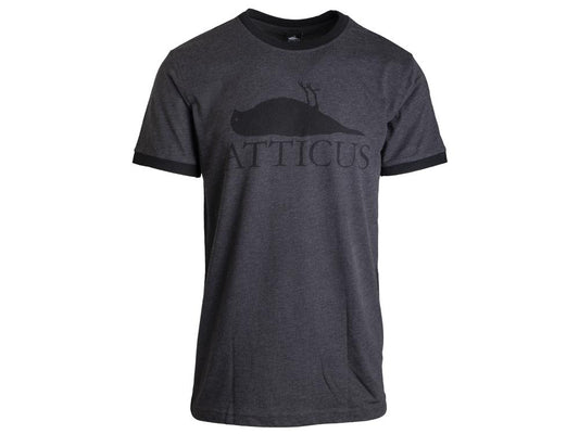 Markenlogo Ringer T-Shirt Anthrazit/Schwarz