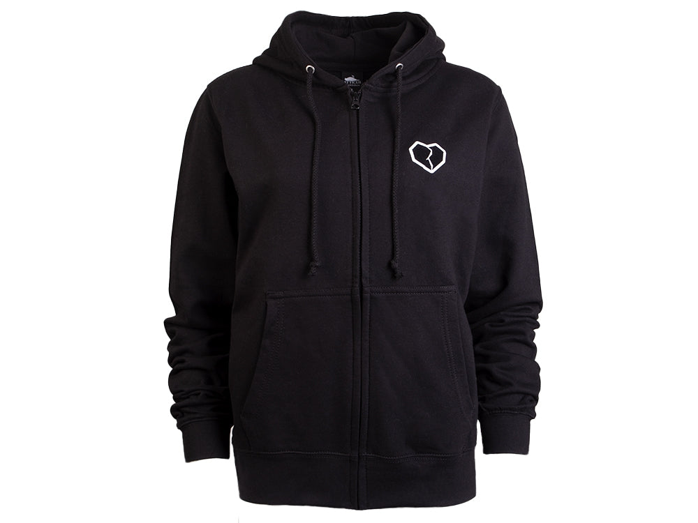 Atticus Clothing - Women Heart Zip Hoodie Black