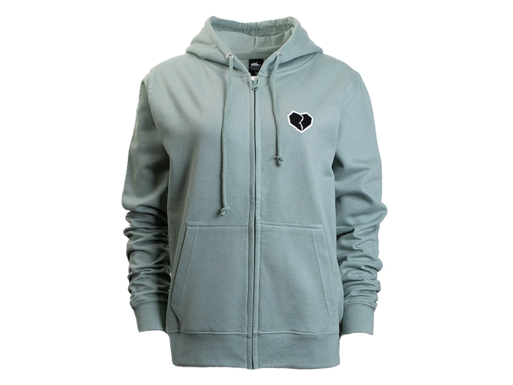 Atticus Clothing - Women Heart Zip Hoodie Dusty Green