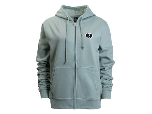 Atticus Clothing - Women Heart Zip Hoodie Dusty Green