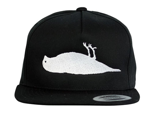 Solide Vogel Snapback Baumwollmütze Schwarz
