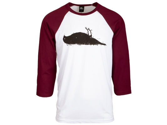 Atticus Clothing - ATCS Bird Baseball T-Shirt White / Maroon
