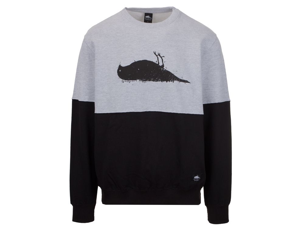 Atticus Clothing - Bird Block Sweater Heather Grey / Black
