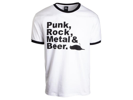 PRMB Ringer T-Shirt Weiß/Schwarz