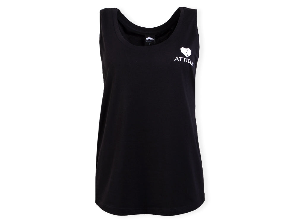 Womens Small Heart Tank Top Black