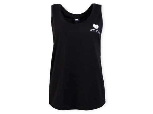Women's Small Heart Tank Top Black